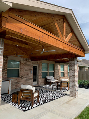 Custom gable outdoor patio created by Backyard Retreats